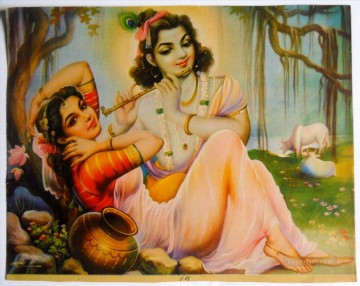Radha Krishna 42 Hinduism Oil Paintings